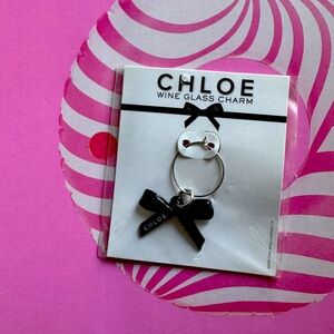 20‎ Chloe Black Bow Wine Glass Charm